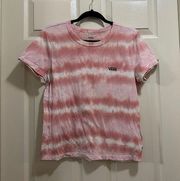 Vans  sun waves tie dye baby tee shirt short sleeve light pink peach size large