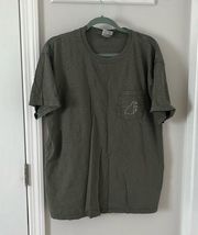 Comfort Colors  olive green short sleeve tee with FRONT POCKET in size L