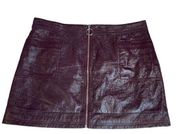 TopShop Faux Leather Mini Skirt Burgundy Purple Size 12