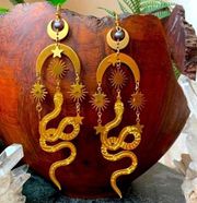 Boutique Bohemian snake 🐍 moon 🌝 star ⭐️ earrings​​​​​​