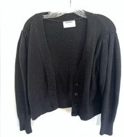 Cropped Button Up Sweater Cardigan