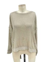 Generation Love Metallic Gold Open Knit Mesh Pullover Sweater Size XS/S