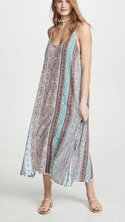 Robert Roller Rabbit August Border Azita Maxi Dress in Blue Cloud XL