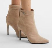 Ashton Suede Heeled Ankle Boots in Beige Biscuit Size 6
