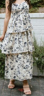 Kiki blue and white dress maxi