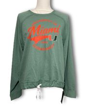 Captivating NWT UM University of Miami Hurricanes Green Sweatshirt Pullover Sweater Top New