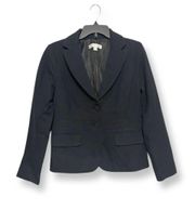 New York & Company Womens Blazer Jacket Black Buttons Flap Pockets Collar 8