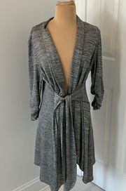 Joseph Ribkoff Heather Gray Belted Cardigan/Cover Up