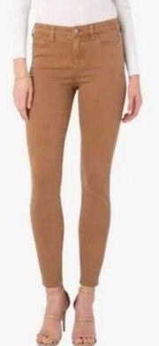 NWT Liverpool X Nordstrom Jeans Abby Ankle Skinny Brown Bay Colored Stretch