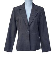 Vintage Fashion Bug Blazer Womens Small Business‎ Suit Jacket Pin Striped Work