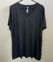 ZENANA PREMIUM GRAY VNECK SHORT SLEEVED TSHIRT Brand New Size 1X