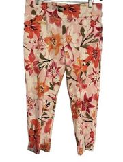 Jules & Leopold flower print ankle pants size L