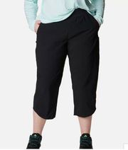 Columbia Leslie Falls Capri Pants Black 3X XXXL SPF 40 OmniShield  Plus