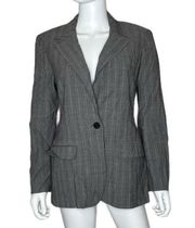 Etcetera Women's Gray Pin Striped Notched Lapel Single Button Blazer sz 8