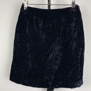 Cache Midnight Blue Velvet Wrinkle Mini Skirt