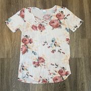 Womens Brenda's White Floral Tee - M