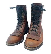 LUCCHESE 2000 LACE UP KILTIE COWBOY BOOTS WOMENS 9 D