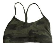 lululemon athletica Flow Y Bra Nulu Camo Green & Black Camouflaged - Size 8