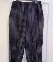 FLAX black and white pants size medium with pockets linen fabric