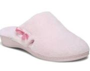 Vionic Gemma Orthaheel Pink Mule Terry Slippers Pink Bow Adjustable Women’s Sz 8