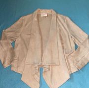 SKIES ARE BLUE suede faux cardigan blazer jacket waterfall open front size M