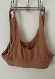 Scoop Bra Wireless Bralette in Ochre/ NUDE.