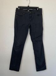 Solid Grey Slim Straight Pants