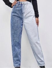 𝅺 Split Dual Color, Colorblock Jeans