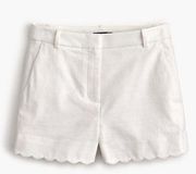 NWT J Crew Preppy Classic Cotton Scalloped Hem 4” inseam Short size 10 (A-5)