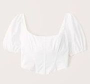 Abercrombie & Fitch Corset Puff Sleeve Top