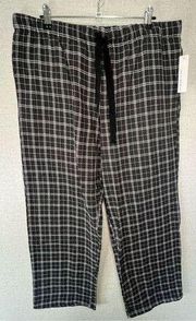 NWT Jaclyn Intimates Grey and White Plaid Soft Lounge/Pajama Pants