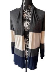 Vanilla Bay Color Block Open Front Cardigan Size S