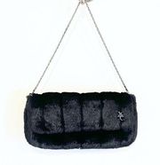 XOXO faux fur vintage 90’s small black handbag purse clutch