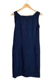 Dress Navy Blue Pin Stripe Sheath Vintage Career Spring Size 9 EUC