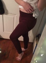 Maroon  leggings with pockets