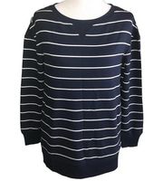 STARS ABOVE NAVY BLUE WHITES STRIPED SUPER SOFT COZY FLEECE SIZE XS