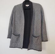 Bendetta B Wool Cashmere Open Duster Sweater Jacket Grey Charcoal Size Medium