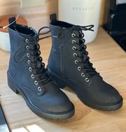 No Plans Lace Up Boots In Black