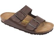 Birkenstock Arizona Birko Flor Slide Sandal in Brown