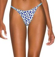 Maaji Micro Mini Reversible Bikini Bottom Blue Pansy Womens Size Medium