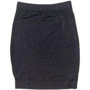 New  Pull On Mini Skirt Cotton Blend Knit Charcoal Grey