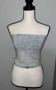 Blue Acid Wash  Urban Outfitters Bandeau Summer Top Size Medium