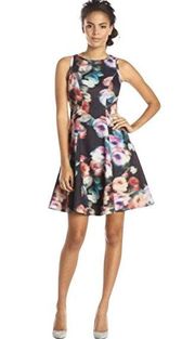 Karen Kane abstract watercolor floral print dress size medium