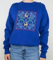 Vintage 90s Lee Cross Stitch Christmas Sweatshirt