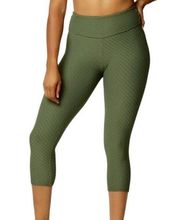 Booty by Brabants Womens Croco  Skin Leggings Green One Size Activewear Cropped