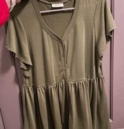 Olive Peplum top