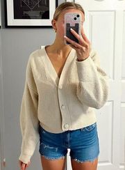 7 For All Mankind Cream Cardigan Sweater