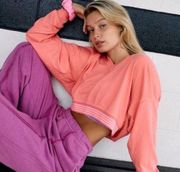 Movement Grand Slam Hooded Crop Sweatshirt in Pink