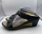 Womens Alegria PG Lite Sandals Adjust Straps Wedge Black Gold Lara size 41