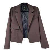 House of Harlow 1960 Micro check Plaid Blue Brown Blazer